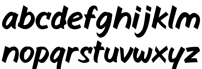 The Radicools Casual Italic Font LOWERCASE