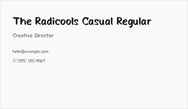 The Radicools Casual Regular Business Card