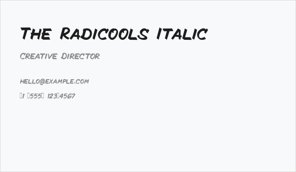 The Radicools Italic Business Card