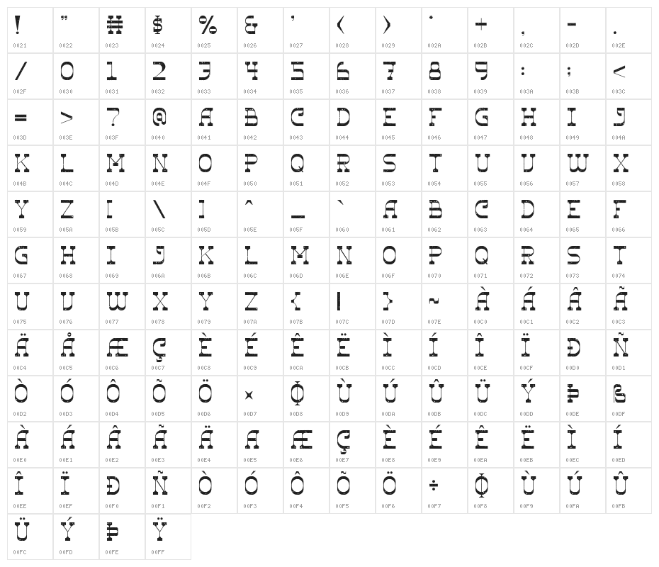 The Ranch Roughen Character Map