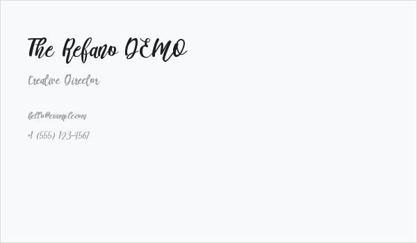The Refano DEMO Business Card