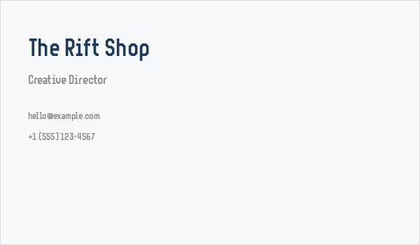 The Rift Shop Business Card