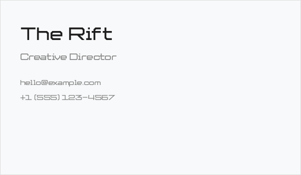 The Rift Business Card