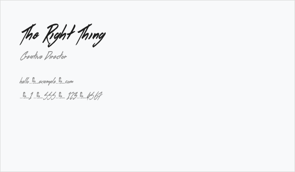 The Right Thing Business Card