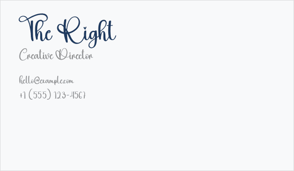 The Right Business Card