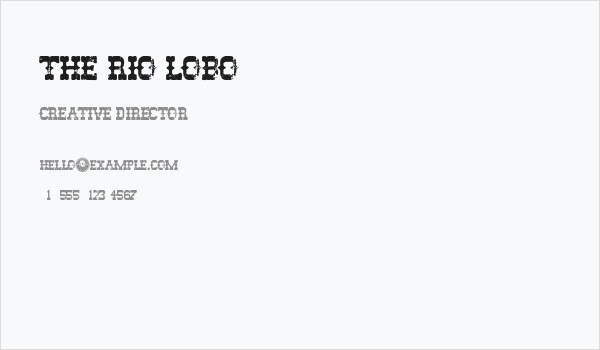 The Rio Lobo Business Card