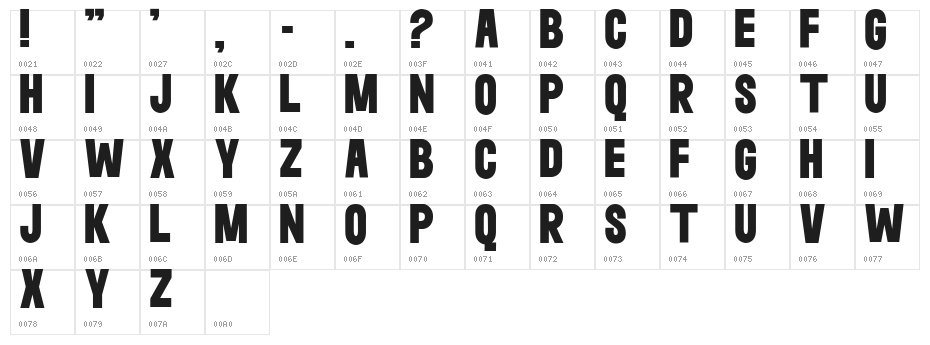 The Riven Character Map