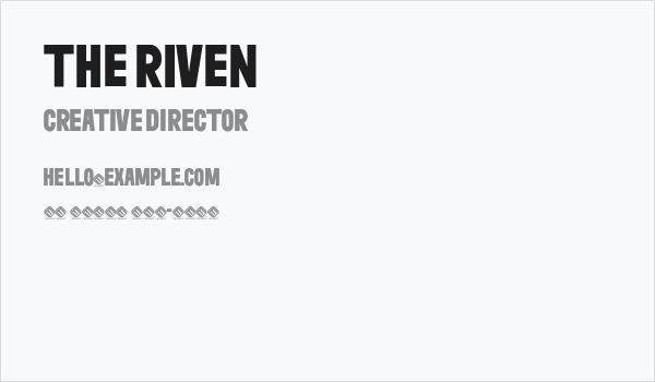 The Riven Business Card