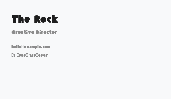 The Rock Business Card