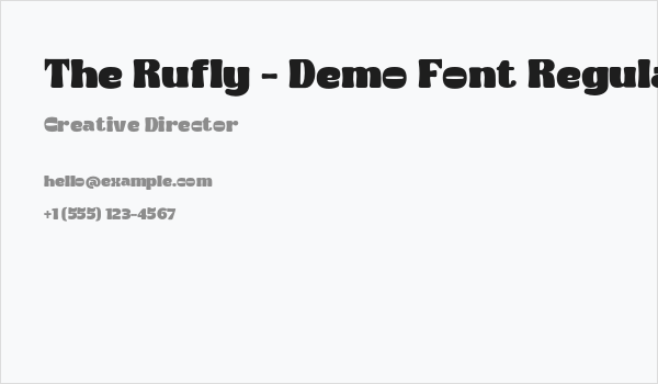 The Rufly - Demo Font Regular Business Card