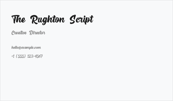 The Rughton Script Business Card