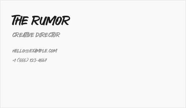 The Rumor Business Card