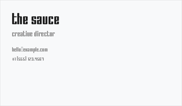 The Sauce Business Card
