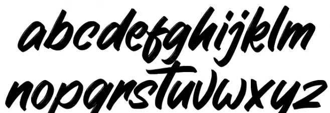 The Saxibrush Schriftart Kleinbuchstaben