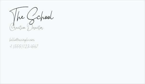 The School Business Card