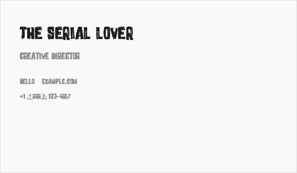 The Serial Lover Business Card