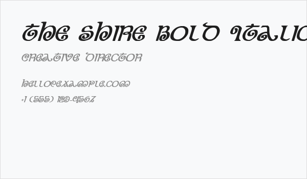 The Shire Bold Italic Business Card