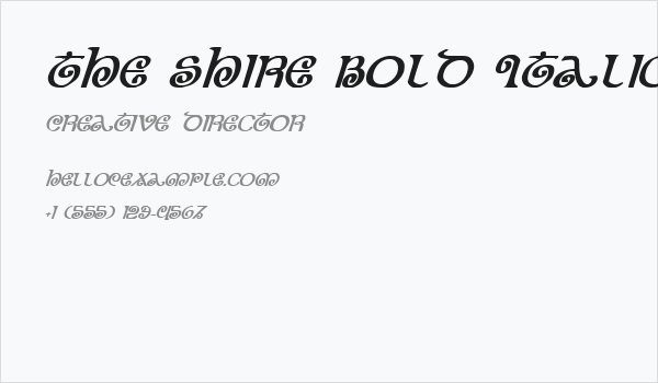 The Shire Bold Italic Business Card