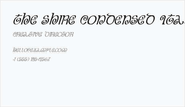 The Shire Condensed Italic Business Card