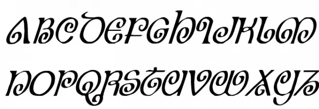 The Shire Condensed Italic 字体 大写