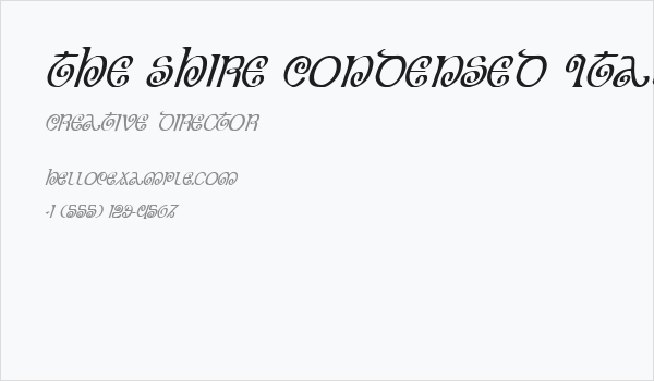 The Shire Condensed Italic Business Card