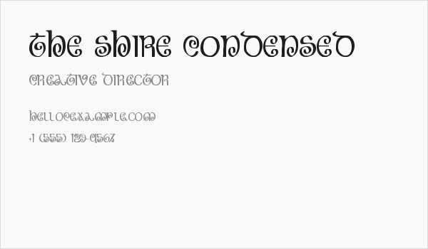 The Shire Condensed Business Card