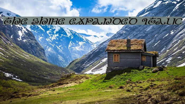The Shire Expanded Italic Font examples