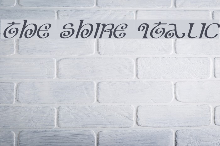 The Shire Italic Caratteri examples
