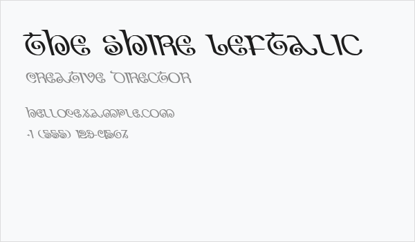 The Shire Leftalic Business Card