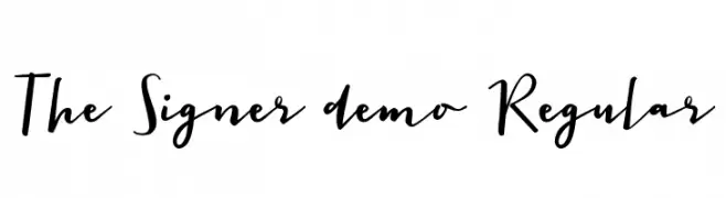 The Signer demo Regular  Frei Schriftart Herunterladen