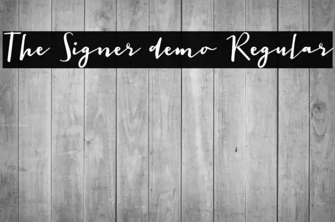 The Signer demo Regular Font examples