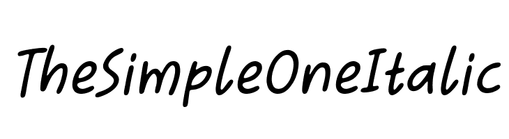 The Simple One Italic  font caratteri gratis