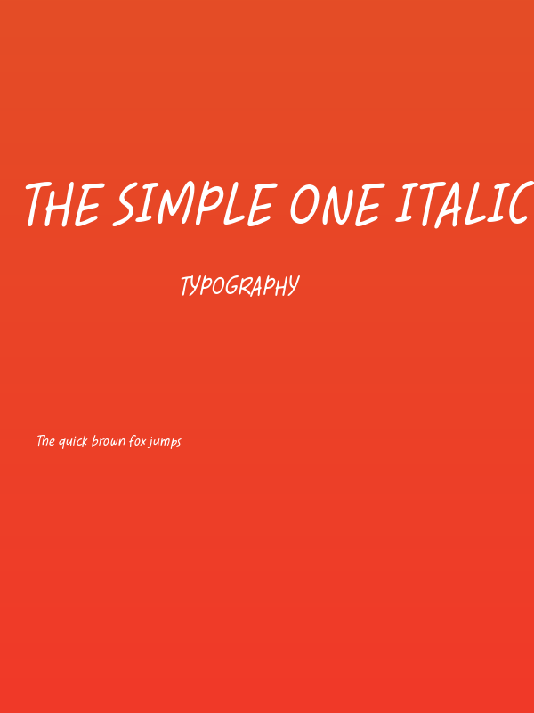 The Simple One Italic Poster
