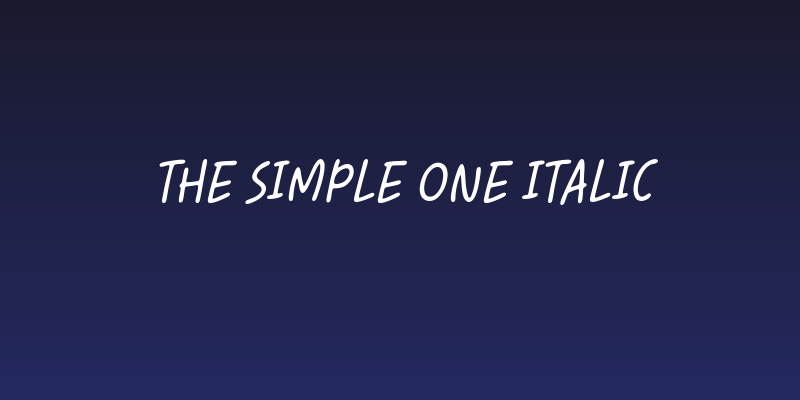 The Simple One Italic Social Header
