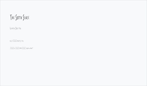 The Sixth Sense Business Card