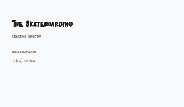 The Skateboarding Business Card