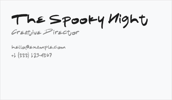 The Spooky Night Business Card