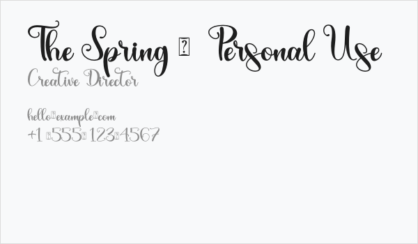 The Spring -  Personal Use Business Card