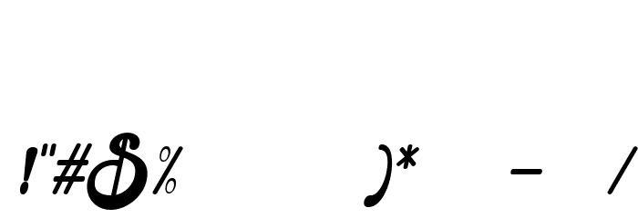 The Stacy Italic Font OTHER CHARS