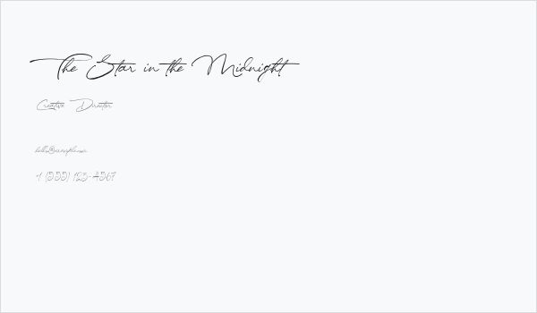 The Star in the Midnight Business Card