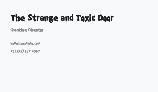 The Strange and Toxic Door Business Card