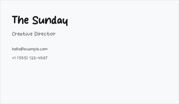 The Sunday Business Card