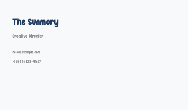 The Sunmory Business Card