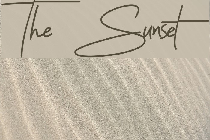 The Sunset Font examples