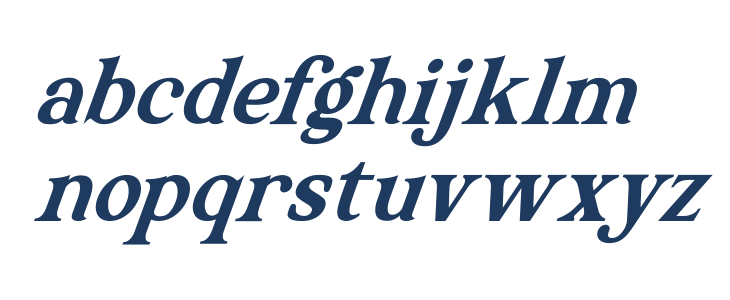 The Texterius Italic Lowercase