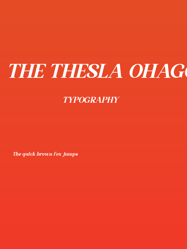 The Thesla Ohago Italic Poster