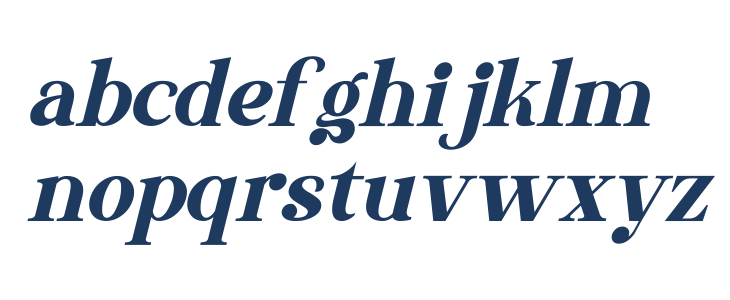 The Thesla Ohago Italic Lowercase