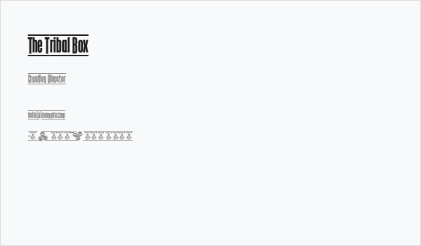 The Tribal Box Business Card