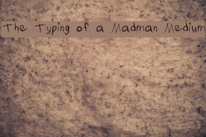 The Typing of a Madman Medium Font examples