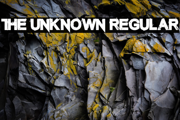 The Unknown Regular Font examples
